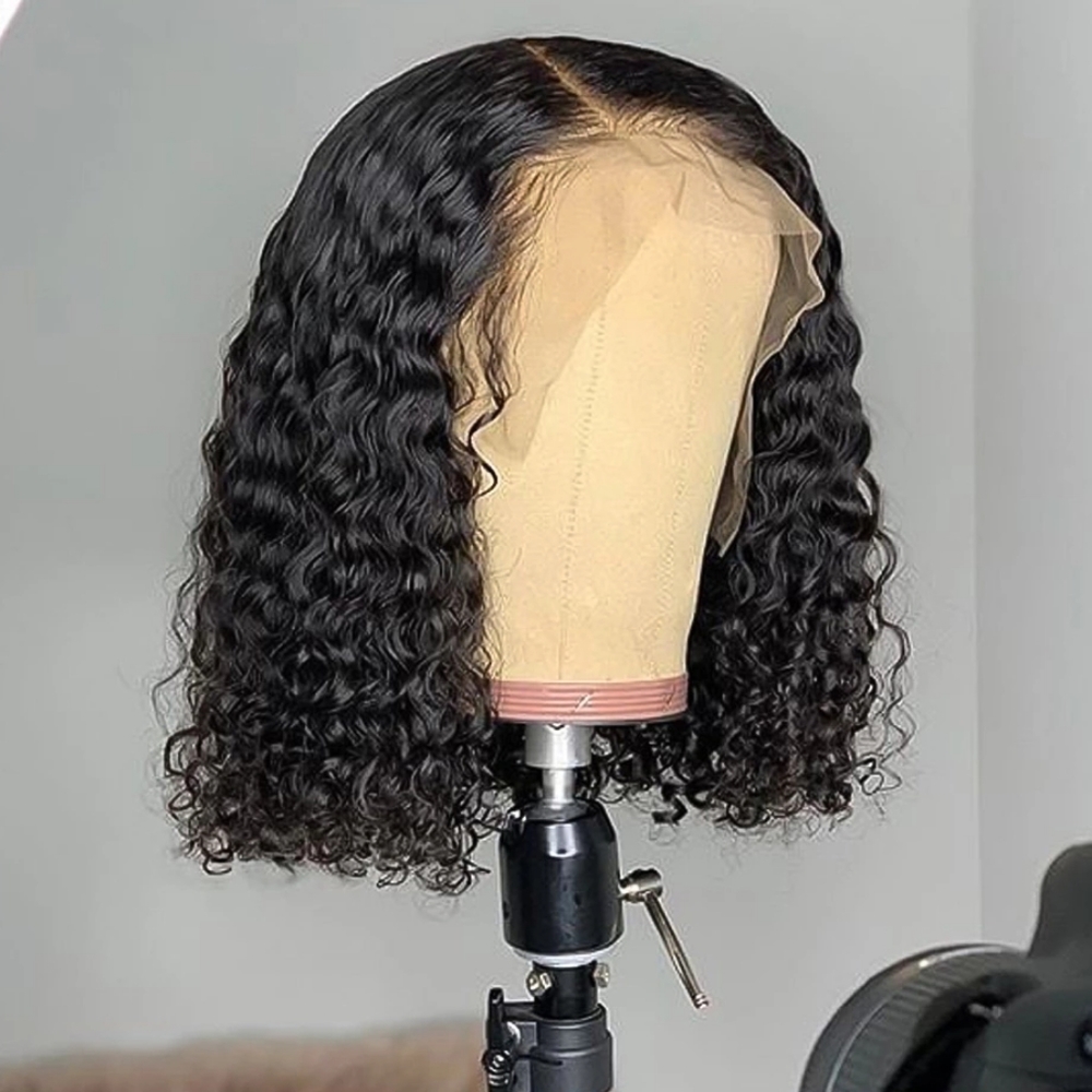 8" Curly human hair wig